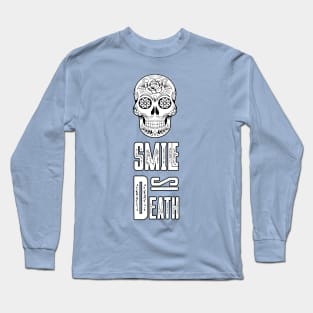 Skull Drawing with the text, Smile is Death Long Sleeve T-Shirt